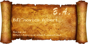 Bánovics Albert névjegykártya