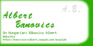 albert banovics business card